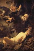 REMBRANDT Harmenszoon van Rijn The Angel stopping Abraham from sacrificing Isaac to God oil